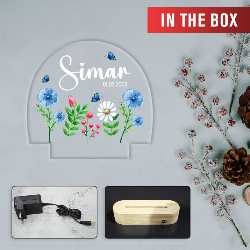 Personalized Name Led Lamp Gift for Girls, Boys, Kids, Girlfriend, Boyfriend, Husband, Wife Custom Name Light Bedside Desk Table Lamp Warm White Light & Adapter